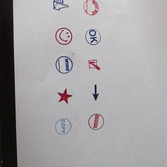 5 Rubber Custom Self-Inking Stamps, 2 designs on each stamper. - Picture 2 of 6